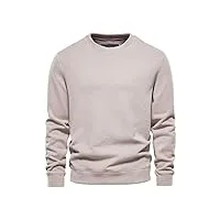 zhdbd sweats à capuche de couleur unie pour hommes casual streetwear cotton pull hoodies men autumn quality classic mens sweatshirt (color : khaki, size : 3xl code)