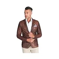 d'arienzo blazer veste cuir naturel marron nuagé homme blouson élégante agneau cuir véritable made in italy luke 50/l/marron