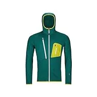 ortovox multicolore (fleece grid hoody m) sweat-shirt, vert (pacific green), xxl homme