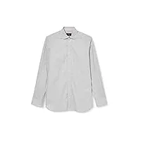 hackett london melange selvedge chemise boutonnée, gray, xl homme