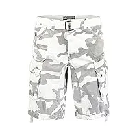 geographical norway bermuda cargo pour homme - production de brandiing, blanc camouflage, m