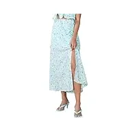 bcbgeneration jupe longue décontractée avec fentes latérales, motif floral rétro, m femme