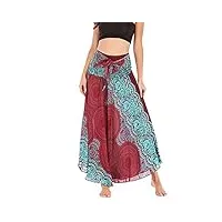 timemean timemeanjupe5584 jupe hawaii gypsy hippie femme décontracté taille élastique longue maxi jupes infinity convertible halter dress, du vin, taille unique