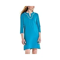 coolibar oceanview oceanview robe tunique pour femme protection solaire upf 50+, bleu paradisiaque, taille s