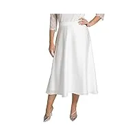 ulla popken femme grandes tailles jupe en satin, ligne a, scintillante blanc cassé 50+ 802732201-50+