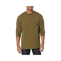 wolverine t-shirt à manches longues guardian en coton pour homme, vert uniforme., xx-large