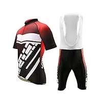 jtrhd hommes vélo costumes vêtements de cyclisme for hommes ensemble de jersey de vélo à manches courtes en jersey tops collants pantalons (couleur : rouge, size : xxl)