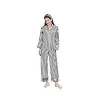 bjh ensemble de pyjama pour femme en soie avec bretelles à col en v chemise de nuit douce pyjama deux pièces ensemble de service à domicile (noir x)