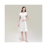 ensemble de pyjama pour dames en soie avec bretelles à col en v chemise de nuit douce pyjama deux pièces ensemble de service à domicile (blanc x)