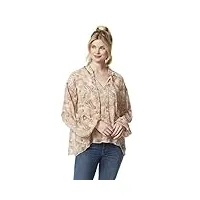 jessica simpson celeste boho top blouse, wild paisley – gardenia, xl femme
