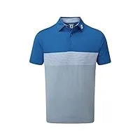 footjoy couleur block pique chemise de golf, gris/bleu, xxl homme