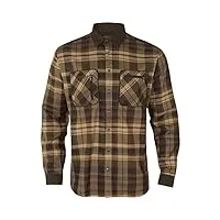 härkila | pajala chemise | vêtements & Équipement de chasse pour professionnels | design scandinave haut de gamme durable | beige w/brown, m