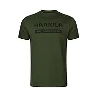 härkila logo t-shirt 2-pack | vêtements & Équipement de chasse pour professionnels | design scandinave haut de gamme durable | duffel green/phantom, xl