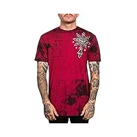 affliction t-shirts pour hommes affliction clothing core chemises classiques pour homme, rouge gothique, taille m