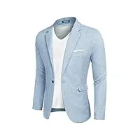 coofandy vestes pour hommes manteaux de sport vestes de blazer décontractées costume de loisirs vestes légères un bouton bleu clair taille xxl bleu clair xxl