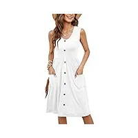 molerani robe d'été pour femme décontractée sans manches douce t-shirt (blanc, m)