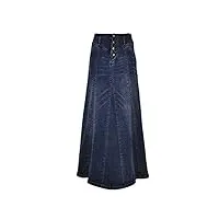 whzxydn printemps nouvelle jupe en jean taille haute jupe simple femmes paquet hanche jupe longue jupe, dark blue, 5xl