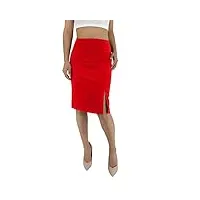 jophy & co. midi jupe femme taille haute élastique avec bord latéral (code 6486), rouge, xl