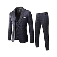 wulful costume 3 pièces pour homme coupe ajustée avec un bouton - veste et pantalon, café clair - 056, taille s