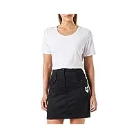 love moschino mini t-shirt avec poches et écusson de la marque jupe, noir, 48 femme