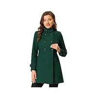 allegra k manteau a-line col montant vêtements d'hiver à double boutonnage pour femmes costume d'halloween vert l