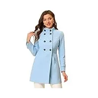 allegra k manteau a-line col montant vêtements d'hiver à double boutonnage pour femmes costume d'halloween bleu ciel l