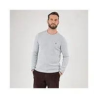 oxbow p0polmi pull col rond tricotage fantaisie gris chiné