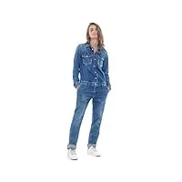 le temps des cerises combinaison en jeans sena bleue skinny