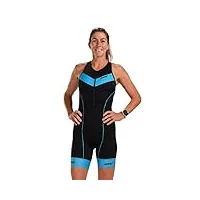 zoot combinaison de triathlon core pour femme - combinaison de course sans manches avec 3 poches, combinaison de cyclisme ergonomique (cascade, l)