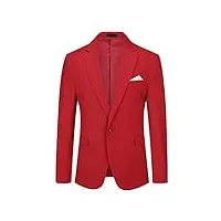youthup blazer homme slim fit un bouton veston blazer casual couleur unie veste mariage business soirée rouge 3xl