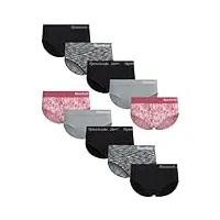 reebok sous-vêtements pour femme - culotte hipster sans couture (lot de 10), taille s, rose/gris/noir