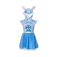 disney lilo & stitch filles maille cosplay manches courtes robe bleu 7-8