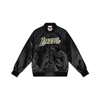 mitchell & ness m&n big face 4.0 satin veste - nba los angeles lakers