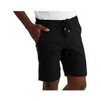 leif nelson short court en lin pour homme - bermuda en lin - pantalon d'été pour garçon - pantalon de loisirs, noir , l