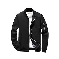 zuoxiangru veste bomber légère coupe-vent décontractée pour homme printemps automne mince vêtement de sport (#70 noir,l)
