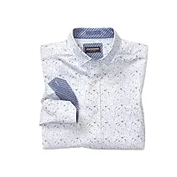 johnston & murphy chemise en coton imprimé, avion blanc, taille m