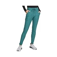 form ck095 pantalon médical en tricot extensible avec cordon de serrage pour femme, vert chasse, small haut