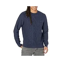 nautica pull en tricot torsadé sweater, bleu marine, s homme