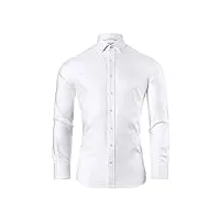 vincenzo boretti chemise, slim-fit/taille cintrée, douce oxford - infroissable blanc 43-44