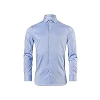vincenzo boretti chemise, regular-fit/taille normale, sergé - infroissable bleu 45-46