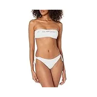 emporio armani bikini pour femme avec logo lover band and bow brésilien ensemble, blanc