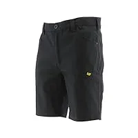 caterpillar canvas utility shorts for men with 2-way stretch, secure-zip thigh pocket, and reinforced belt loops, black - 42 m us
