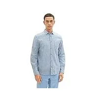 tom tailor hommes chemise 1034905, 31246 - blue off white navy stripe, xl
