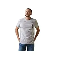 ariat 2022 t-shirt à manches courtes avec logo vertical pour homme - gris chiné