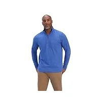 ariat rebar foundation t-shirt zippé 1/4 chemise, bleu foncé, m homme