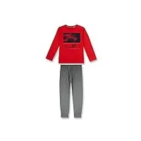 sanetta 245356 pyjama long, rouge aurore, 164 cm garçon