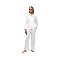 karl lagerfeld femme pyjama avec logo karl signature, blanc, l