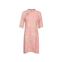 vaax cheongsam pour femmes,robe cheongsam fleur de pêcher rose de style ethnique style chinois rétro - manches mi-longues décontractées robe mi-longue mince robe de cocktail qipao robe de soirée ori