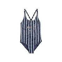 roxy fille swim for days stripes onepiece maillot de bain une pièce, mood indigo horizon line, 14 ans