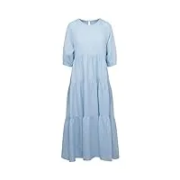 seidensticker robe chemisier coupe régulière avec manches 3/4, bleu clair, 42 femme
